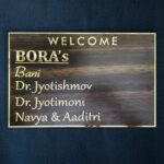 Professional Designation Brown Acrylic Nameplate