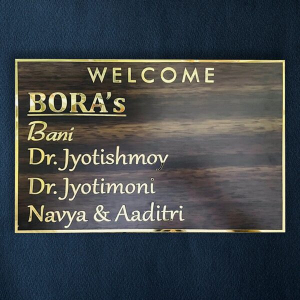 Professional Designation Brown Acrylic Nameplate