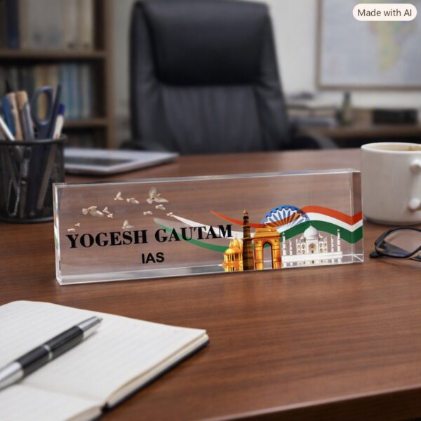 Professional Desk Nameplate for IAS