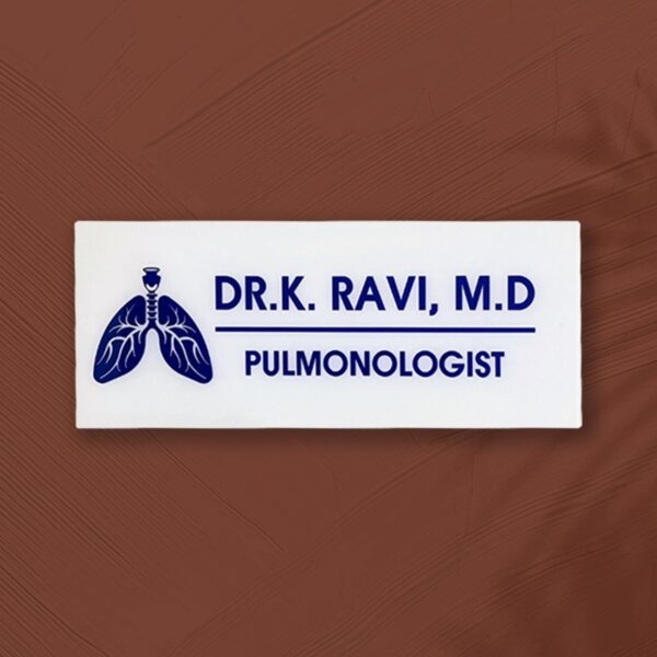 Professional Doctor White Acrylic Nameplate