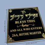 Punjabi House Acrylic Nameplate In Black & Golden 3