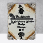 Radha Krishna Theme Resin off White Nameplate 1