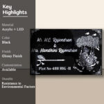 Radha Krishna on Tree Swing Name Plate with Light 3