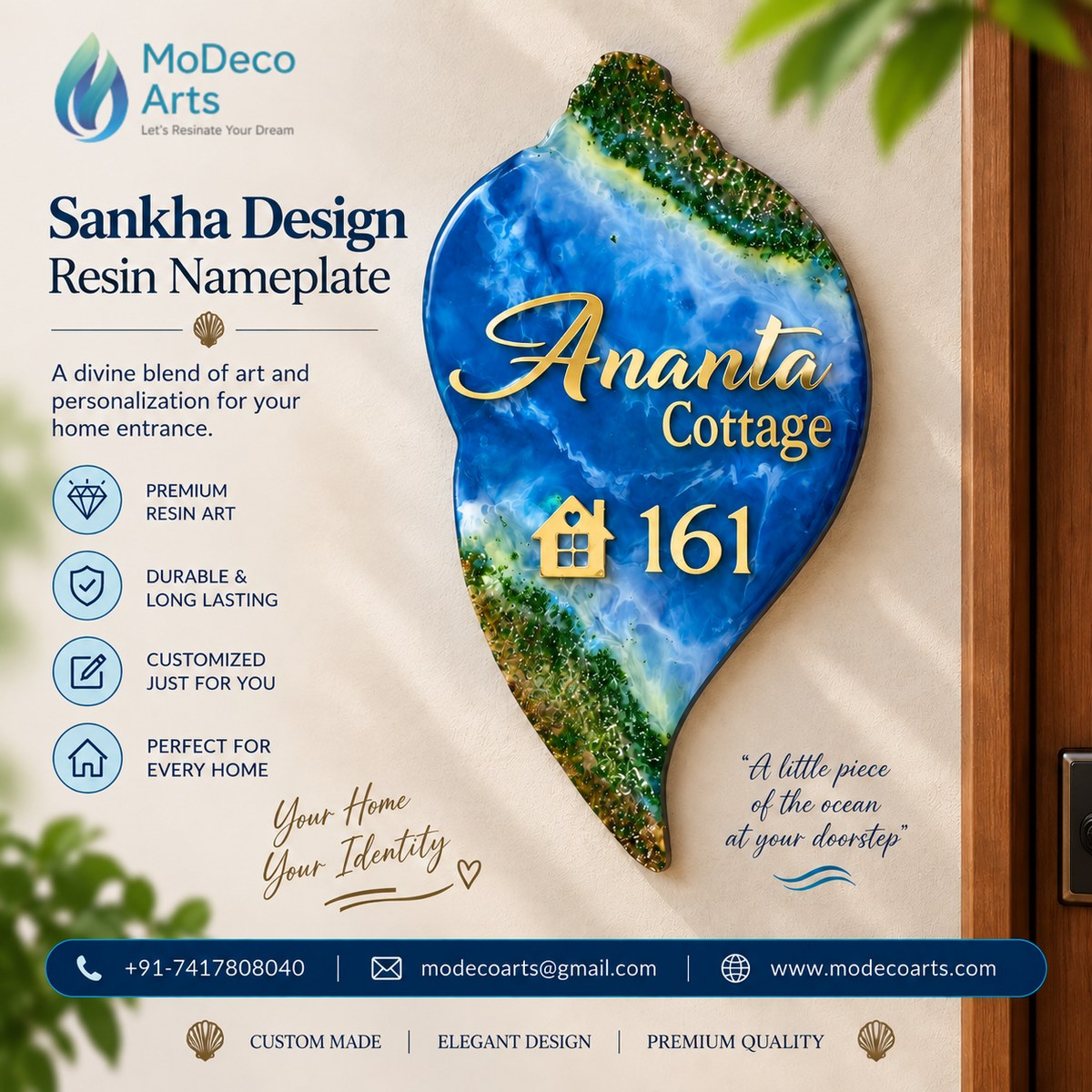 Sankha Design Resin Nameplate