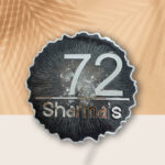 Sharma's Niwas Metallic Black Resin House Number Plate 1