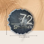 Sharma's Niwas Metallic Black Resin House Number Plate 2