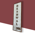 Swirl Design Pearl Resin House Nameplate In Rose Gold 3