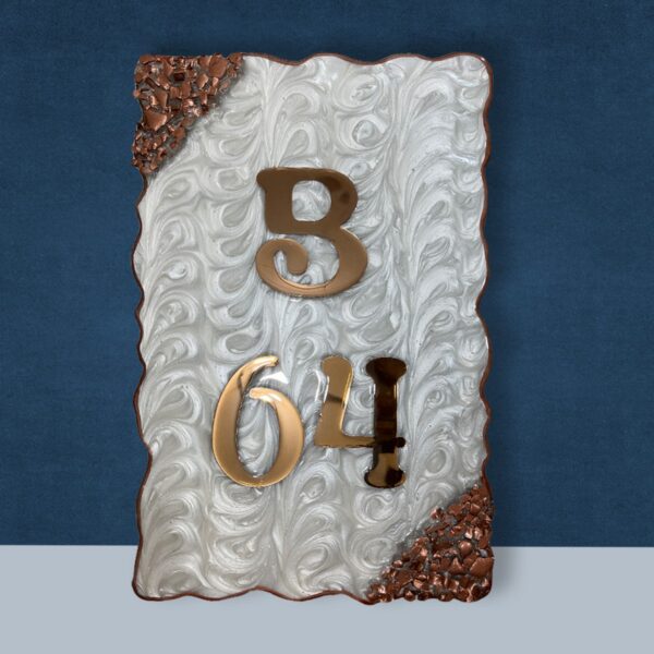 Swirl Designed Resin House Numberplate