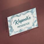 Teal Blue Geometry Design Acrylic UV Nameplate 2