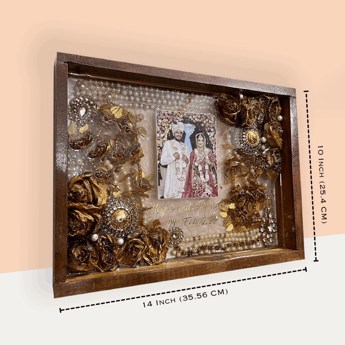 Wedding Garland Preservation in Wooden Frame 2