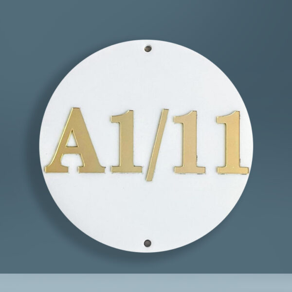 White Acrylic Base House Numberplate 1