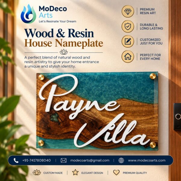 Wood & Resin House Nameplate
