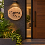 Wooden Plank Acrylic UV Printed House Nameplate 1