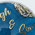 ✨ Metallic Blue Circle Theme Resin Nameplate 4