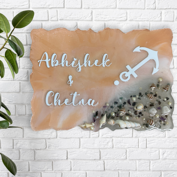 Resin Nameplate Epoxy Nameplate Premium Nameplates Trendy Nameplates Decorative Nameplates Customized Resin Nameplates Customized Resin Nameplate for Home Nameplate For Home House Entrance Nameplates Ocean Theme Nameplates