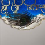 ✨ Peacock Feather Casted Resin Nameplate for Home 4