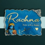 Radha Krishna Nameplate Krishna Resin Nameplate Epoxy Nameplate Blue Nameplate Customized Resin Nameplaate