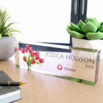 🦷 Dentist Floral Design Acrylic Professional Desk Nameplate