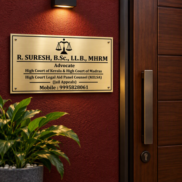 Metal Nameplate Stainless-steel Nameplate for Home Stainless-Steel Nameplate Designs Durable Nameplate Metal Nameplate for Home Premium Nameplate for Home Premium Nameplate Rectangle Nameplate Professional Nameplate Advocate Nameplate Office Nameplate