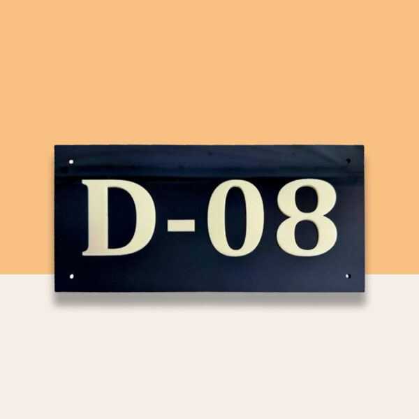 Black Acrylic House Number Plate 1