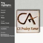 Black Acrylic LED Nameplate