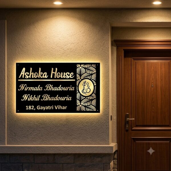 Black Acrylic LED Nameplate