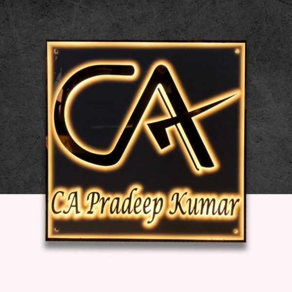 Black Acrylic LED Nameplate 3