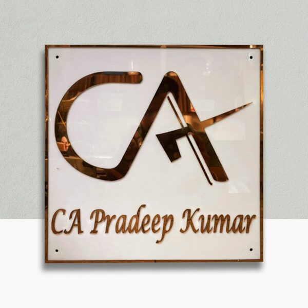 Black Acrylic LED Nameplate 4