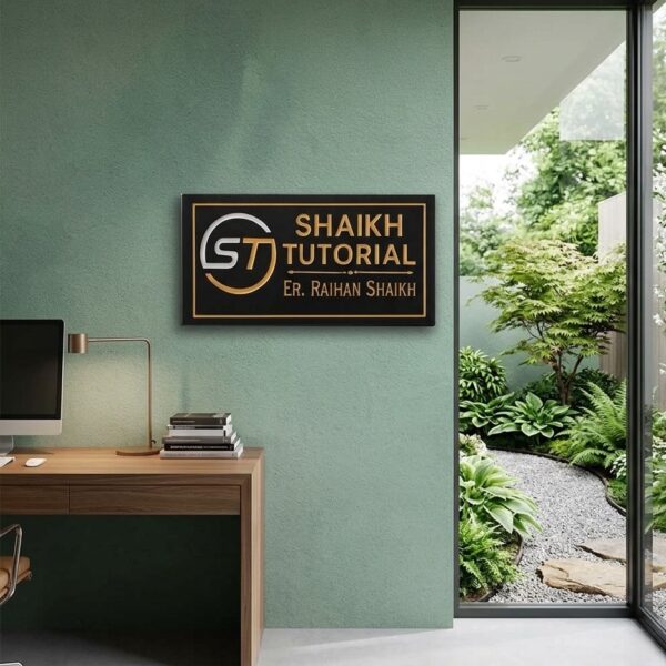 Black Granite Nameplate Design for Office