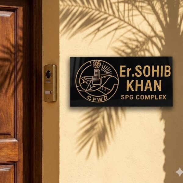 Black Granite Nameplate for Complex Entrance