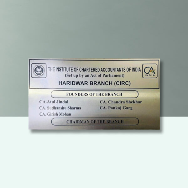 Chartered Accountant Branch Office Nameplate In SS 1
