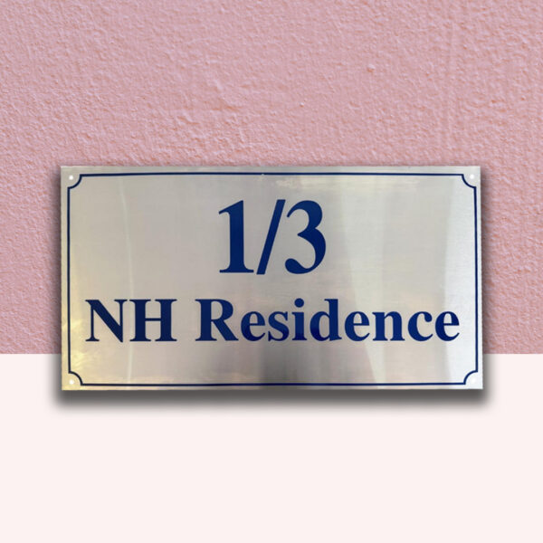 Customized Stainless Steel Residence Nameplate 1