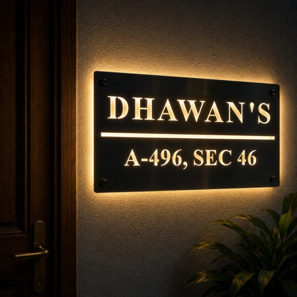 Metal Nameplate Stainless-steel Nameplate for Home Stainless-Steel Nameplate Designs Durable Numberplate Metal Nameplate for Home Premium Nameplate for Home Premium Nameplate Rectangle Nameplate LED Nameplate Metal LED Nameplate Stainless-Steel LED Nameplate
