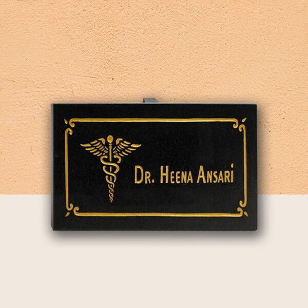 Doctor s Black Granite Desk Nameplate 1