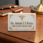 Doctor’s Professional Designation White Marble Desk Nameplate