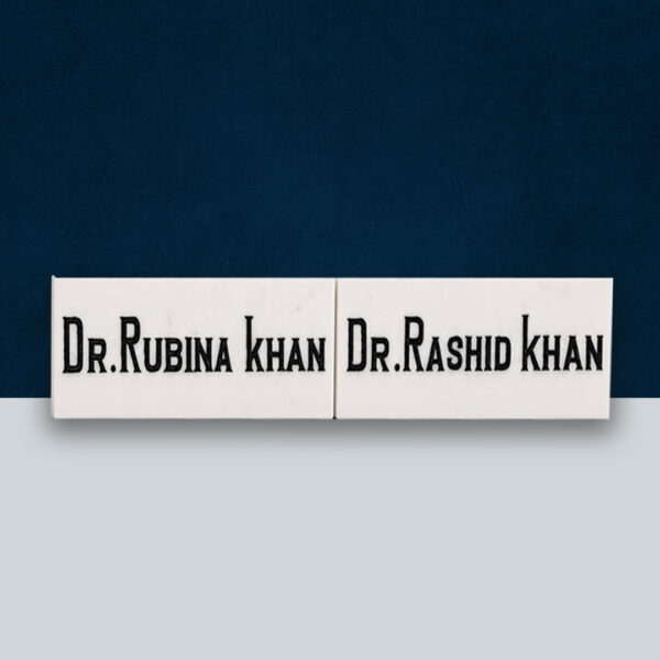 Doctors Professional Desk White Marble Nameplate 1