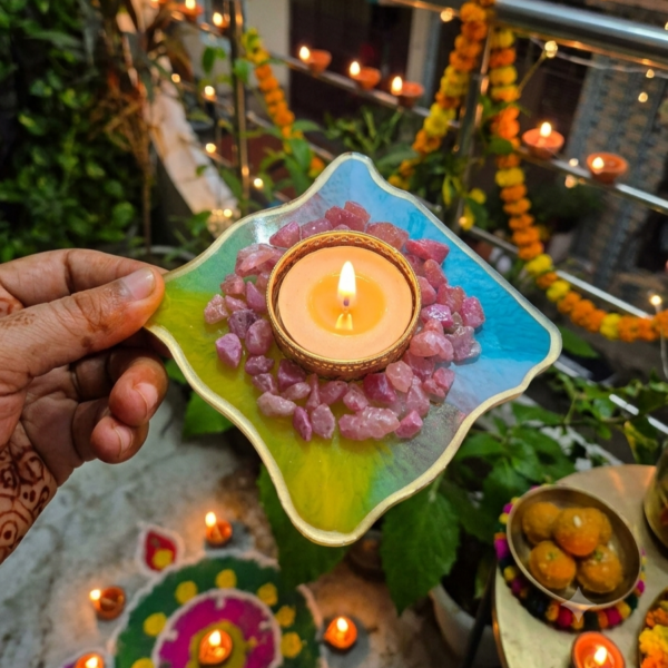 Tealight Holder Candle Holder Pooja Platter Candle Festive Decor Spritual Decor Divine Decor