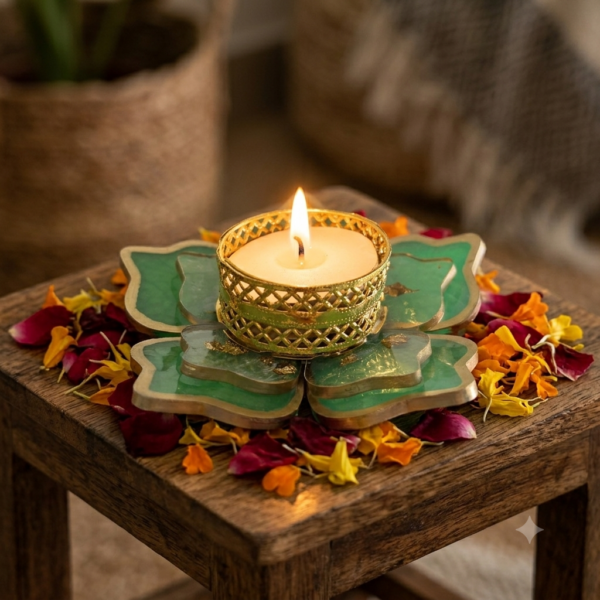 Tealight Holder Pooja Holder Diwali Decor Candle Holder Festive Decor