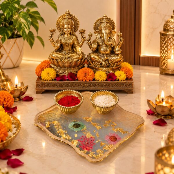 Resin Pooja Platter Resin Platter Festive Platter Diwali Pooja Paltter Pooja Platter Rakhi Platter