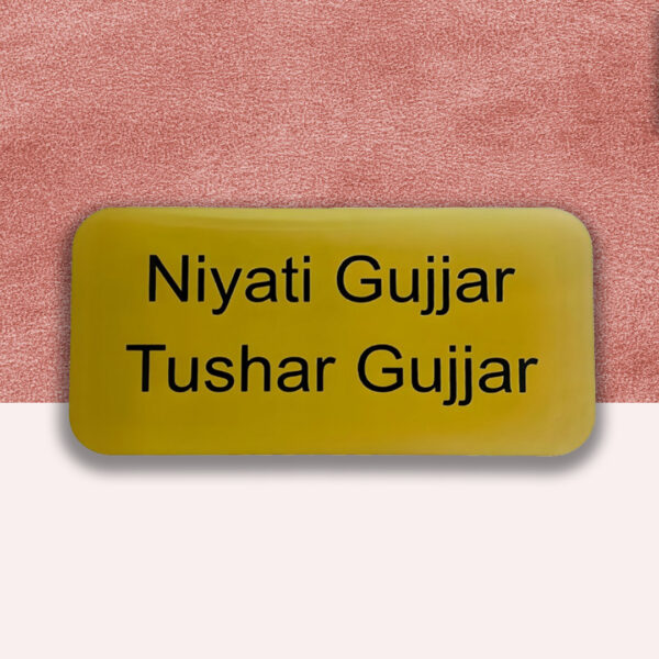 House Nameplate in Golden Stainless Steel 1