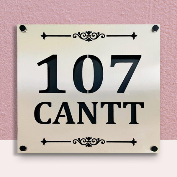 House Number Plate In Stainless Steel 1