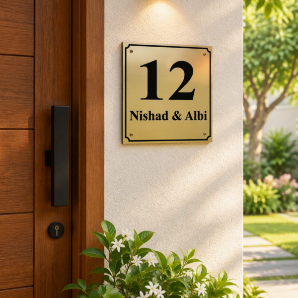 House Number Plate In Stainless Steel