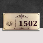 House Number Plate on Brass Sheet 1