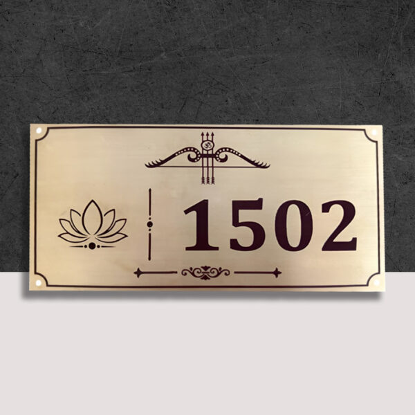 House Number Plate on Brass Sheet 1