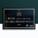 Indian Army Black Acrylic LED Nameplate 1