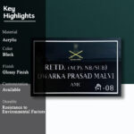 Indian Army Black Acrylic LED Nameplate 3