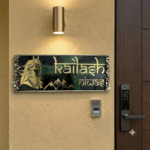 Kailash Niwas Theme Shiva Resin House Nameplate