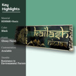 Kailash Niwas Theme Shiva Resin House Nameplate 3