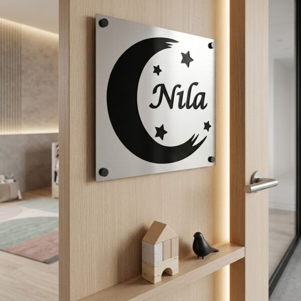 Kids Room Nameplate in Stainless Steel 1