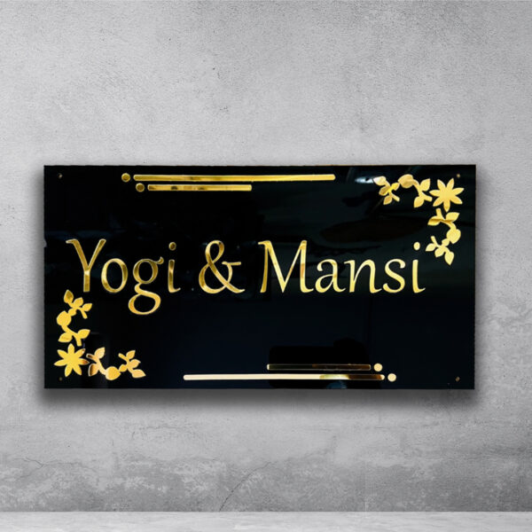 Mansi Black Acrylic House Nameplate 1